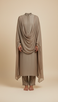 Stone Taupe Straight-Cut Kurta Set